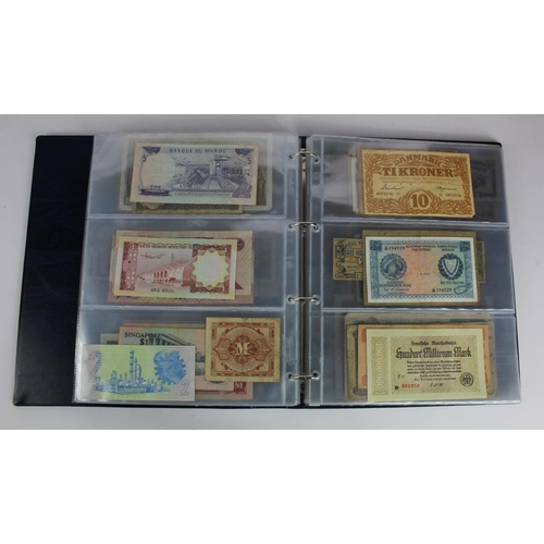 863 - World (163), a collection in album including Falkland Islands 10 Pounds, Algeria 500 Francs 1942, Ea... 