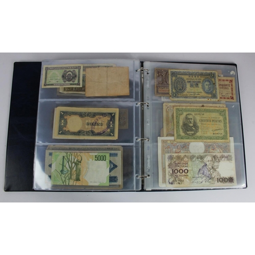 863 - World (163), a collection in album including Falkland Islands 10 Pounds, Algeria 500 Francs 1942, Ea... 