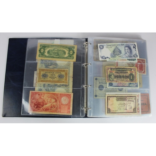 863 - World (163), a collection in album including Falkland Islands 10 Pounds, Algeria 500 Francs 1942, Ea... 