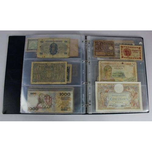 863 - World (163), a collection in album including Falkland Islands 10 Pounds, Algeria 500 Francs 1942, Ea... 