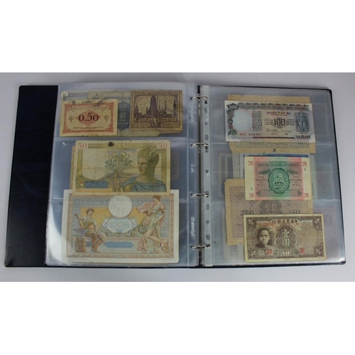 863 - World (163), a collection in album including Falkland Islands 10 Pounds, Algeria 500 Francs 1942, Ea... 