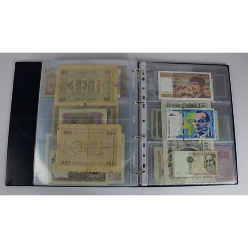 863 - World (163), a collection in album including Falkland Islands 10 Pounds, Algeria 500 Francs 1942, Ea... 