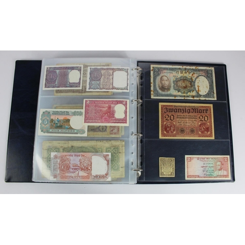 863 - World (163), a collection in album including Falkland Islands 10 Pounds, Algeria 500 Francs 1942, Ea... 