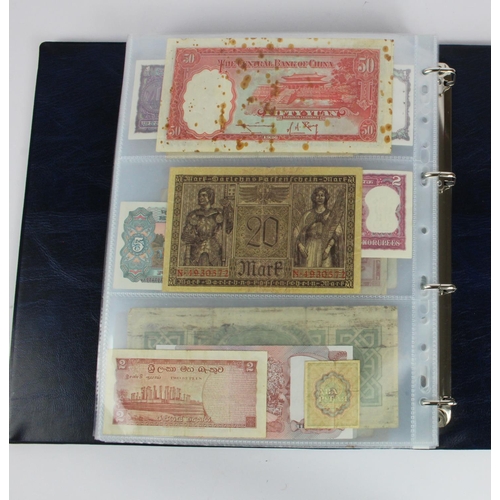 863 - World (163), a collection in album including Falkland Islands 10 Pounds, Algeria 500 Francs 1942, Ea... 