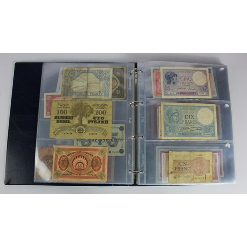 863 - World (163), a collection in album including Falkland Islands 10 Pounds, Algeria 500 Francs 1942, Ea... 