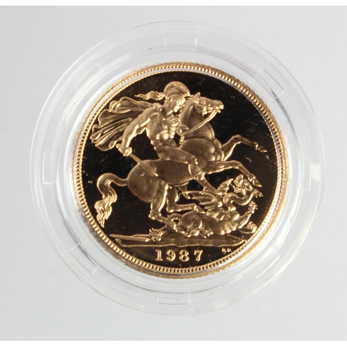 1015 - Sovereign 1987 Proof FDC in a hard plastic capsule