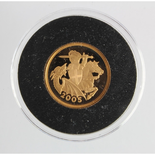 1031 - Sovereign 2005 Proof FDC in a hard plastic capsule