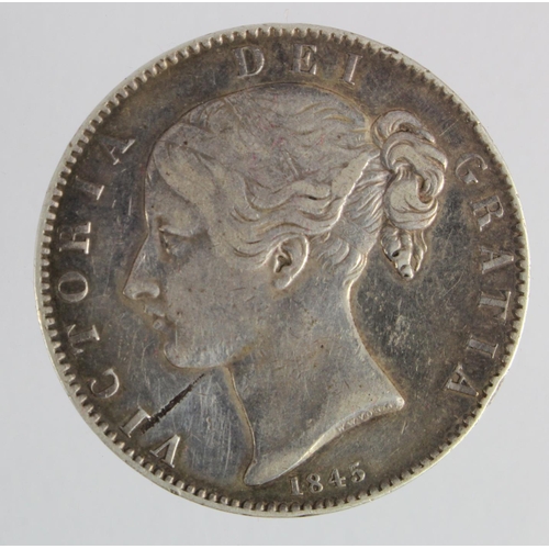 1088 - Crown 1845 cinquefoils, aVF, surface flaw below chin.