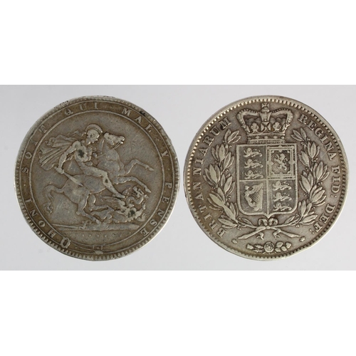 1098 - Crowns (2): 1819 LIX aF, and 1845 cinquefoils Fine.