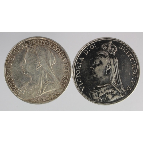 1100 - Crowns (2): 1887 GF, and 1898 LXII GVF