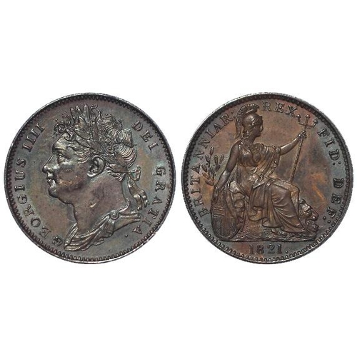 1110 - Farthing 1821 toned EF