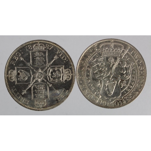 1120 - Florins (2): 1887 Jubilee EF, and 1901 EF