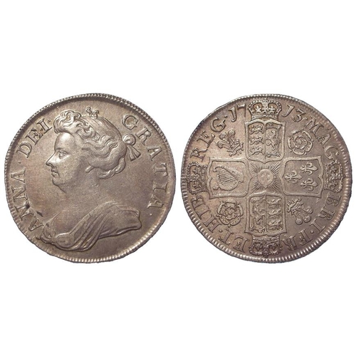 1128 - Halfcrown 1713 Dvodecimo, S.3607, toned GVF