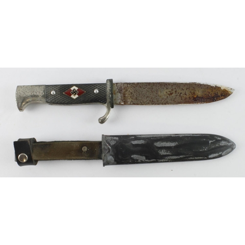 113 - WW2 German Hitler Youth Knife RZM Marked.