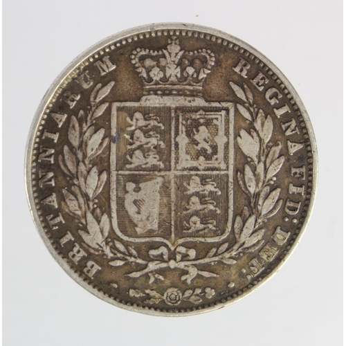 1137 - Halfcrown 1849 large date, toned Fine.