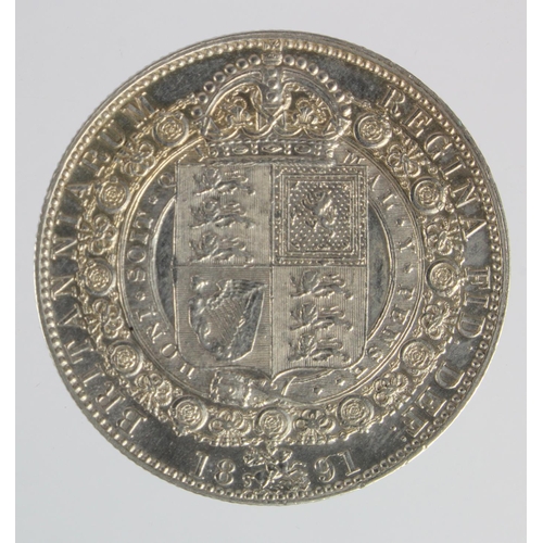 1138 - Halfcrown 1891, lightly cleaned EF