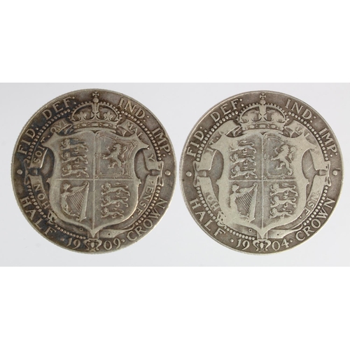 1142 - Halfcrowns (2): 1904 Fine, and 1909 GF