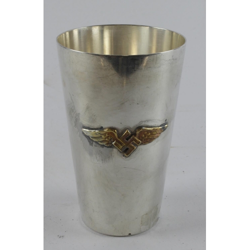 126 - German 3rd Reich German D.L.V Beaker “German Air Sports Association”. This organistion was used for ... 