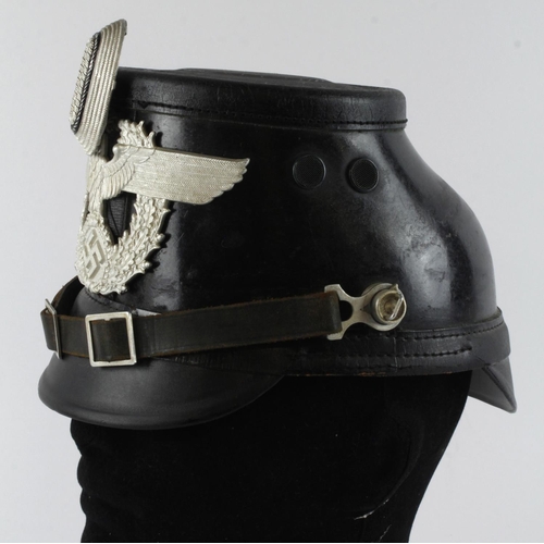 132 - German 3rd Reich Robert Lubstein made helmet, marked EREL / Berlin to inside crown. Auxiliary Police... 