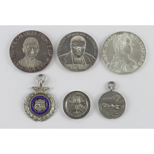 1734 - British Commemorative silver medals (2) comprising a Churchill Centenary 1874-1974 medal hallmarked ... 