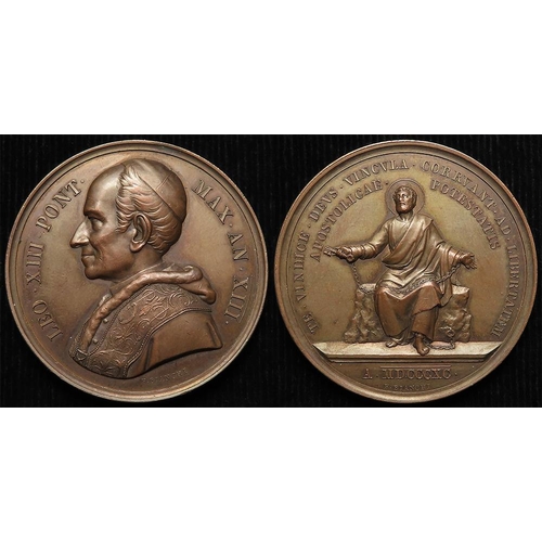 1776 - Papal Medal, bronze d.43mm: Pope Leo XIII 1890 (medal) by Bianchi, EF, small scratch.