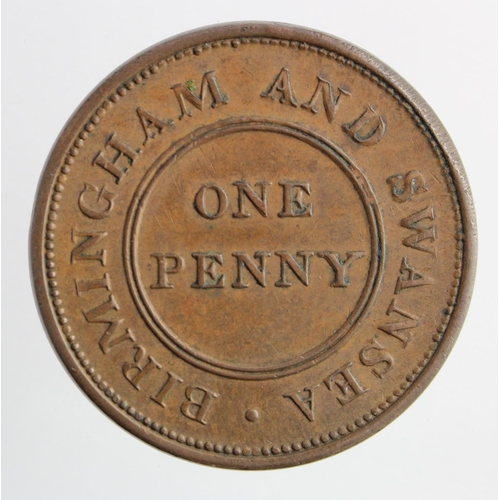 1792 - Token, 19thC: Rose Copper Company, Birmingham and Swansea copper Penny 1811, edge engrailed \\\\, nE... 