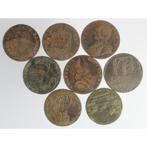 1804 - Tokens, 18thC copper Halfpennies various (8) mixed grade.