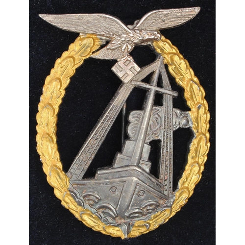 249 - German Luftwaffe Sea Battle badge, Schwerin, Berlin maker marked, in unissued condition, in fitted c... 