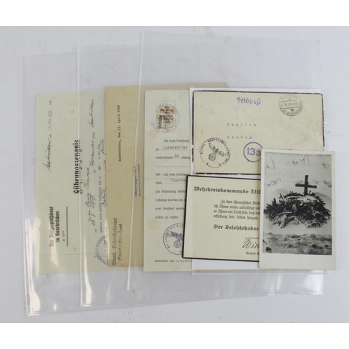 252 - German military casualty documents, letters, grave photo etc., to George Konrad died of pleurisy on ... 