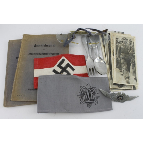 253 - German military photos, arm bands, documents etc.