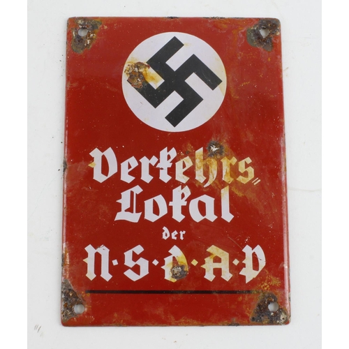 265 - German NSDAP enamel plaque.