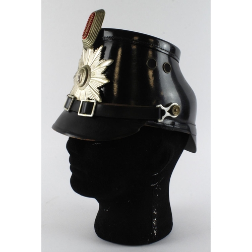 287 - German post WW2 Berlin Police Shako, complete with Police badge, cockade, chin strap and liner. Make... 