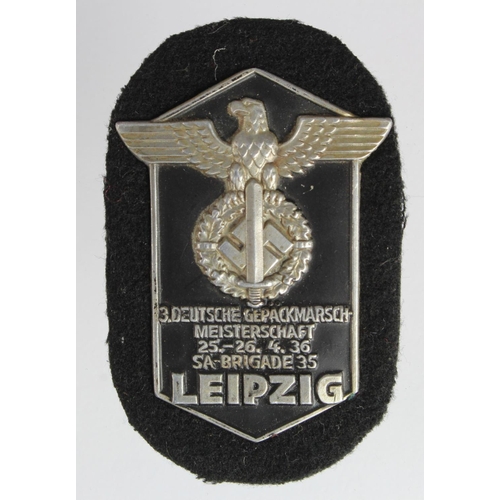 298 - German SA Leipzig breast badge 1936, SA Brigade 35.