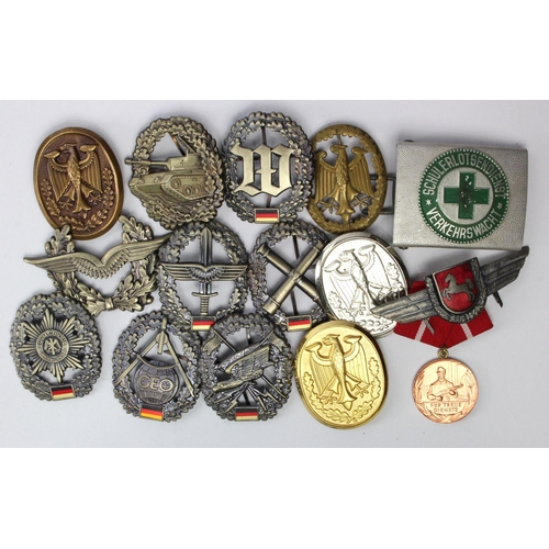 352 - German West Germany selection of badges inc Para and Panzer.