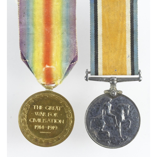 491 - BWM & Victory Medal named (123549 Gnr W C Notley RA).  (2)