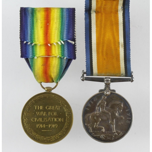 493 - BWM & Victory Medal named (4097 Sjt W A Campbell 2-London Regt). Killed In Action 16th June 1917 ser... 