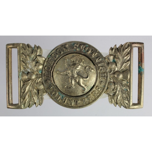 573 - London Scottish Volunteers Victorian belt buckle.