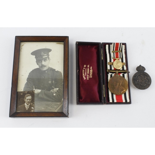 654 - Special Constabulary Medal with Great War 1914-18 bar to SJB- Inspr Thomas H Russell with matching m... 