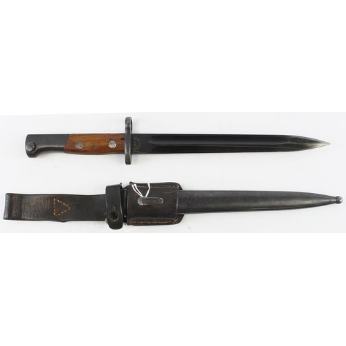 66 - Mauser export bayonet with cyrillic markings to ricasso with date 