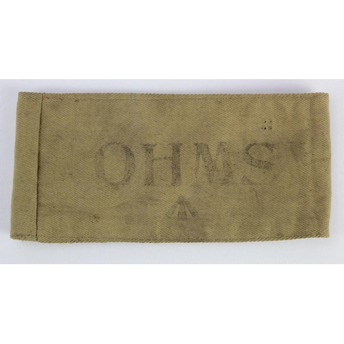 662 - Unusual British armband OHMS field made, possibly worn by officials working for the British army in ... 