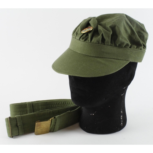 681 - Vietnam War Era Vietcong Hat, Belt and Scarf.