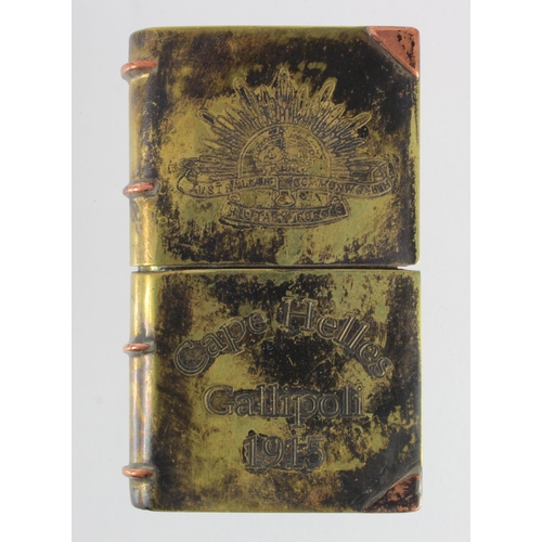 697 - WW1 Australian Trench Art Lighter “Galipolli” 1915.