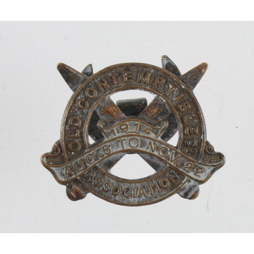 708 - WW1 British Old Contemptibles Lapel Badge August 5 to November 22, 1914.