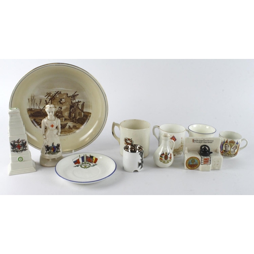 714 - WW1 commemorative Carlton ware, and other manufacturers.  Including City of London Nurse, Normanton ... 