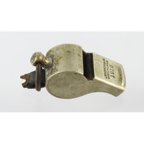 715 - WW1 dated whistle marked ‘J.Hudson & Co Birmingham 1916’.