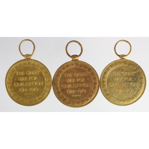 742 - WW1 Victory Medals (all singles) 275651 Pte W G Wakeling Essex Regt. S.Lt C C Hewitt RNVR. 55420 Pte... 