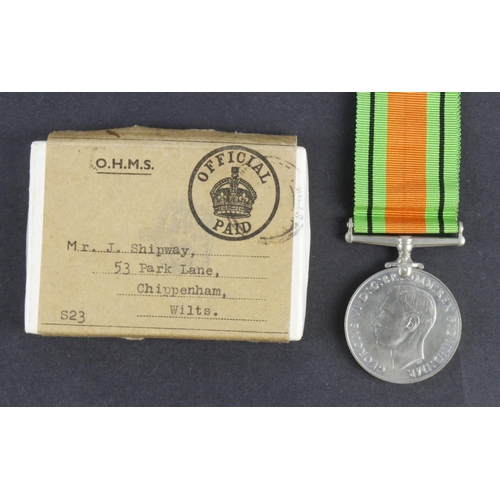 746 - WW2 1939-45 War Medal boxed for Lieut John Shipway LDV/Home Guard 1st Wiltshire (Chippenham) Bn HG. ... 