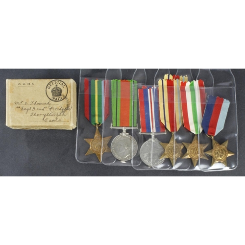 751 - WW2 boxed group for JX/191896 Victor Thomas AB RN. Born Cwmaman, Glamorgan. 1939-45 Star, Africa Sta... 