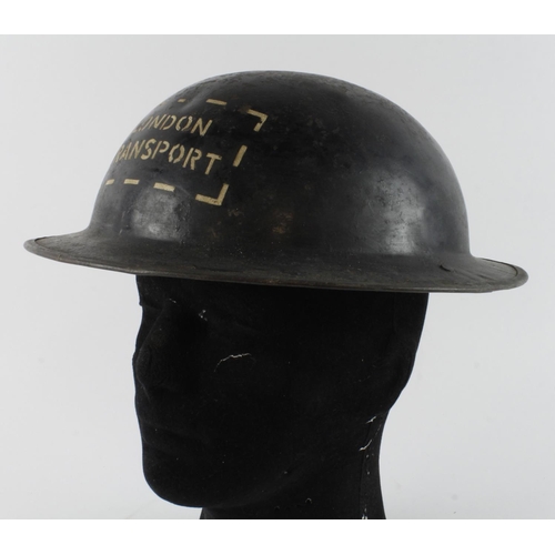 761 - WW2 British London Transport Helmet.