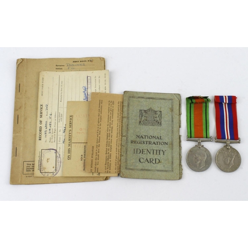 767 - WW2 Defence and War medals with selection of original service documents to 14694600 Dvr R G Daines R... 